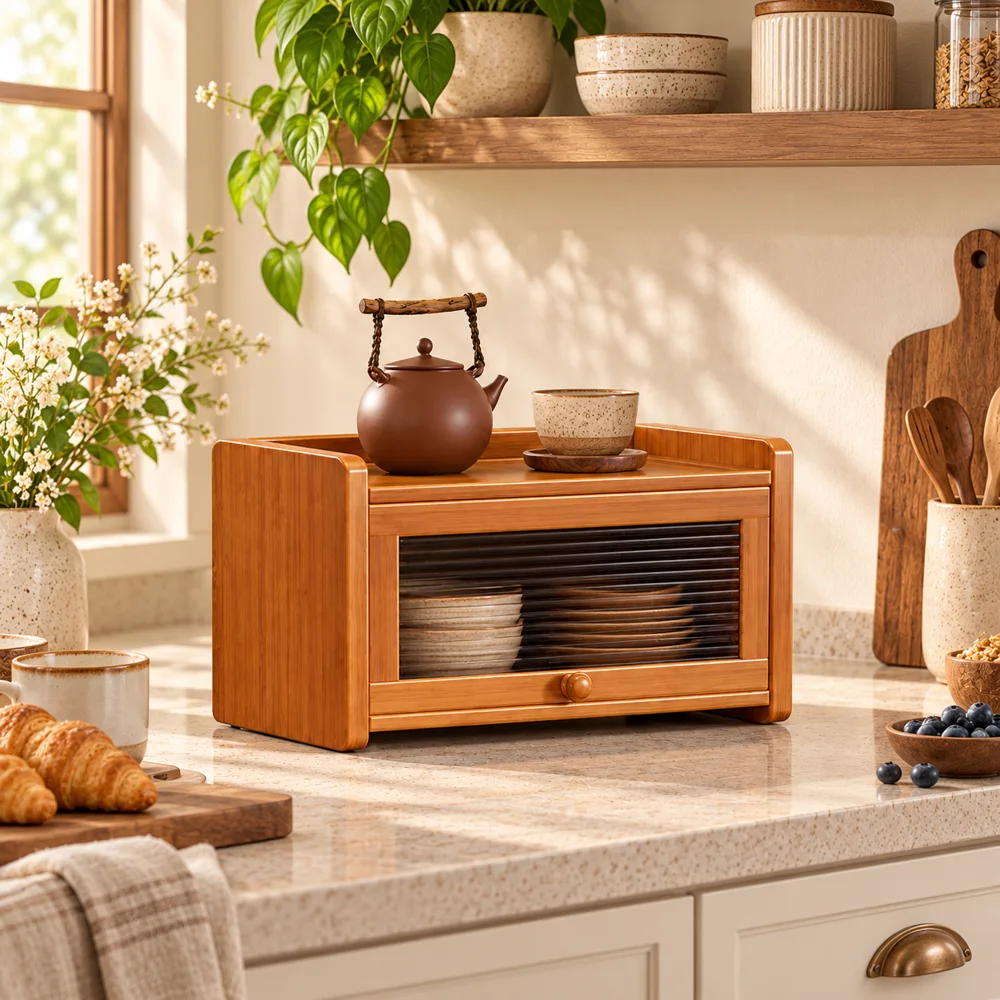 Reeded front Flip door Cup Cabinet (30 cm) — Form and function