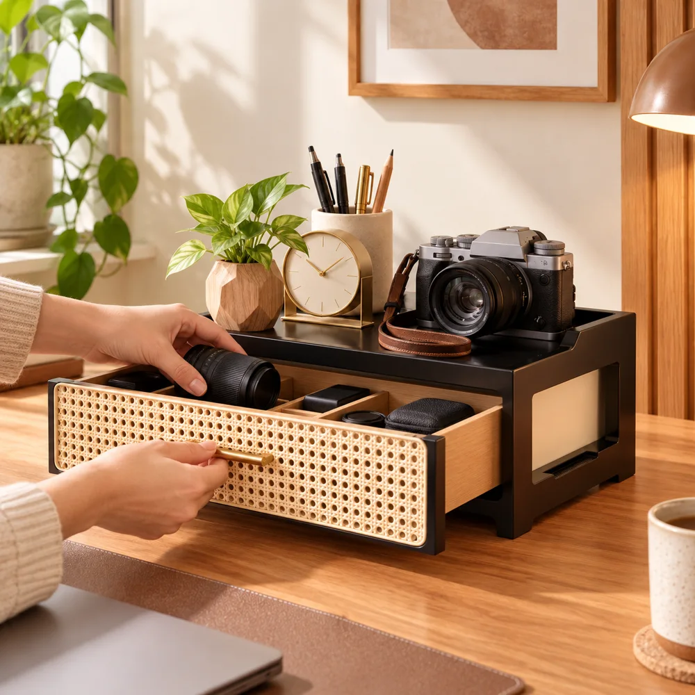 Woven Drawer Organiser Single Wide Drawer — Everyday setup