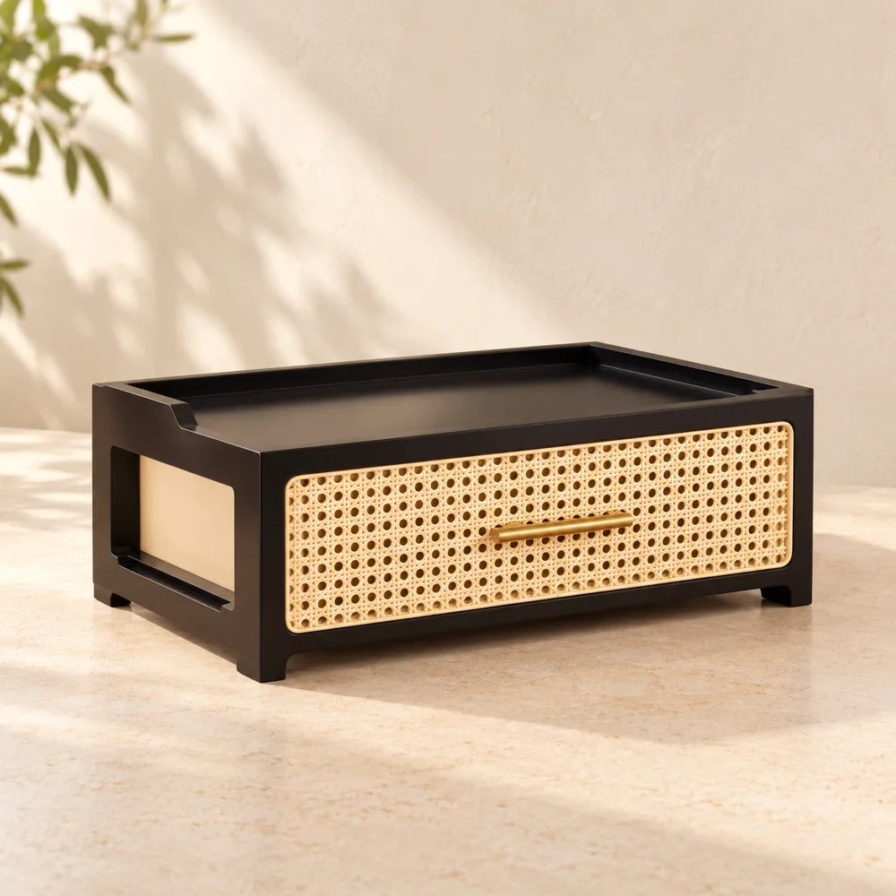 Woven Drawer Organiser Single Wide Drawer styled view