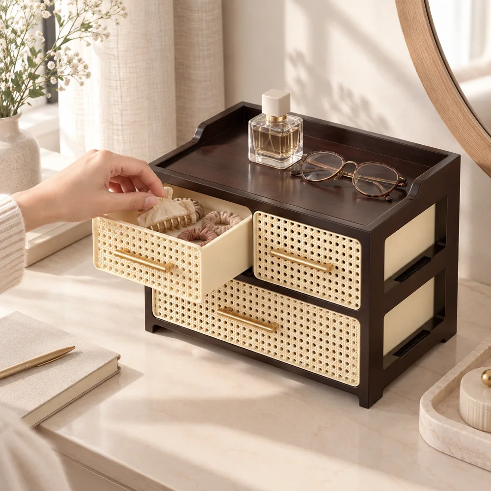 Woven Drawer Organiser Twin Top Drawers — Form and function