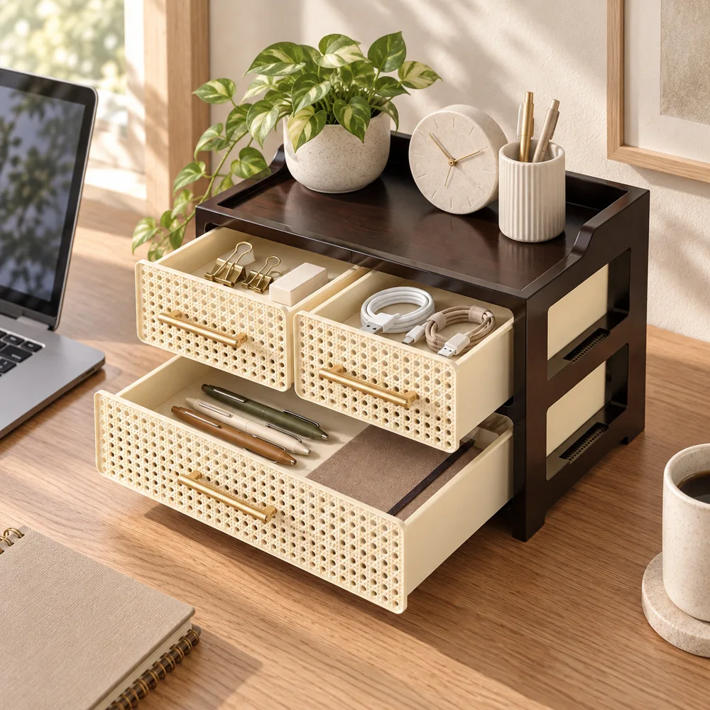 Woven Drawer Organiser Twin Top Drawers detail