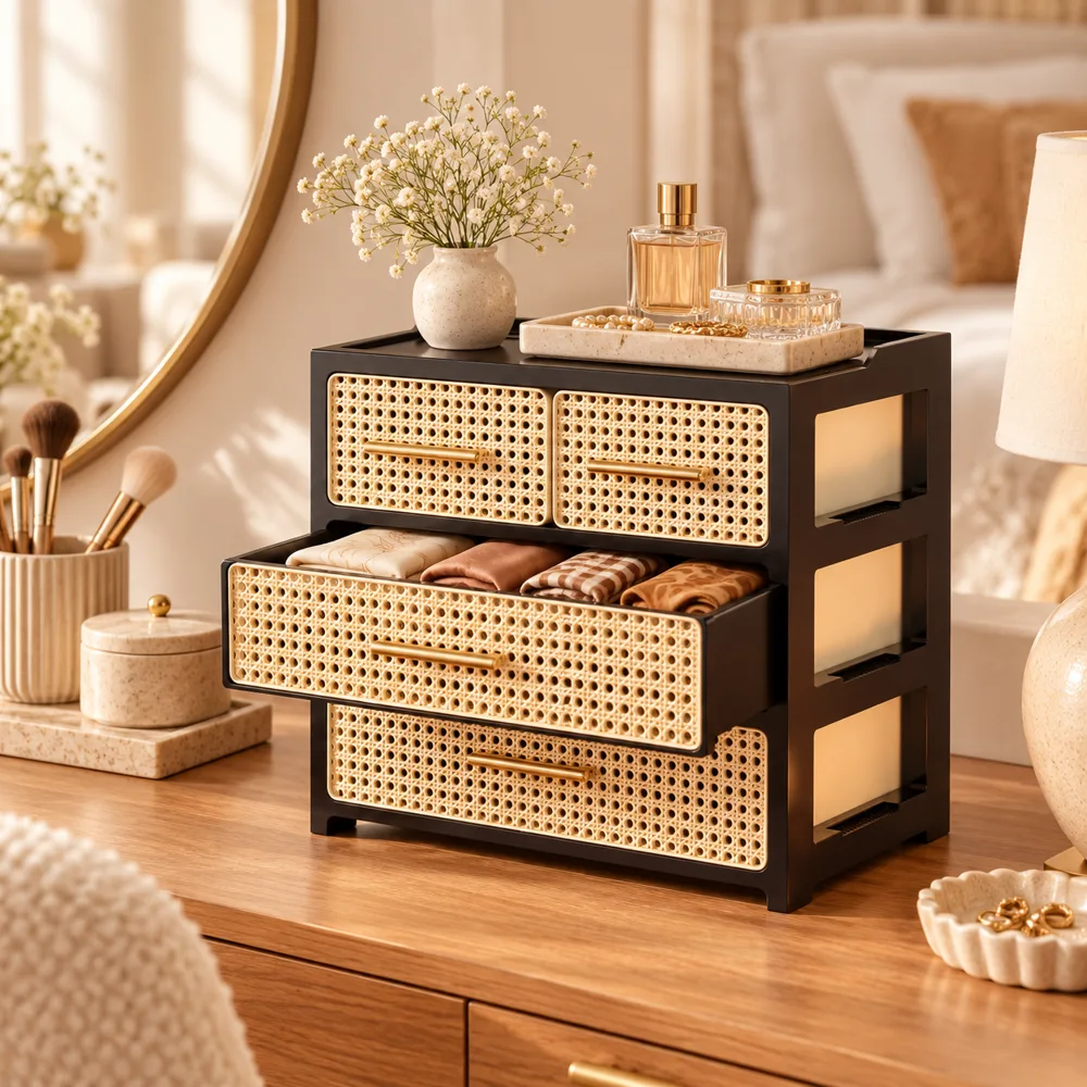 Woven Drawer Organiser Three-Tier Mixed Drawers — Form and function