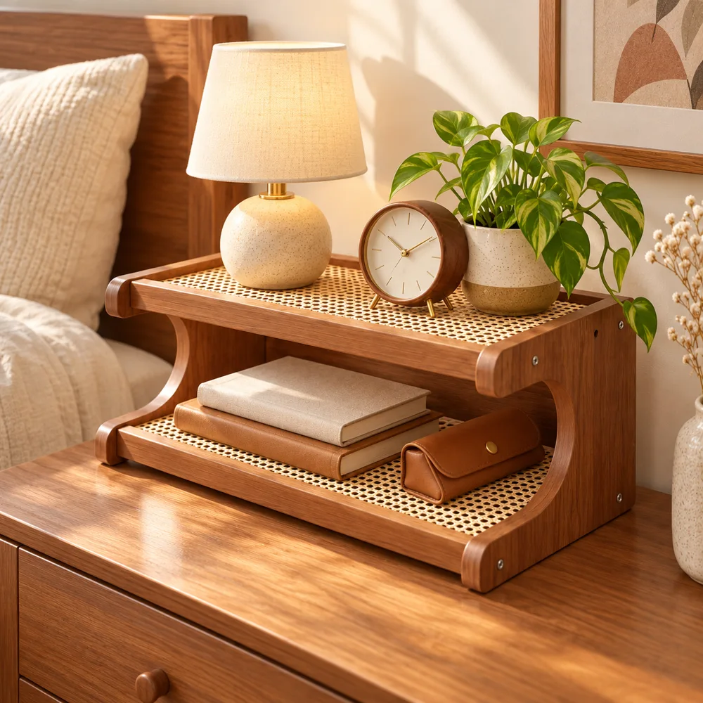 Vintage Desktop Shelf Woven (30 cm) — Form and function