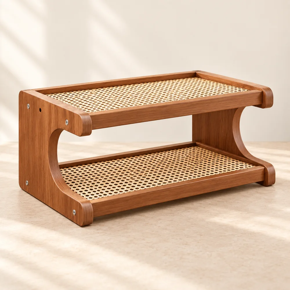 Vintage Desktop Shelf Woven (30 cm) styled view