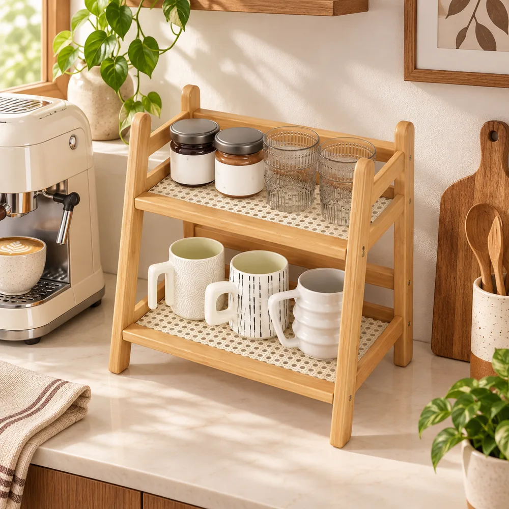 A frame Woven Desktop Shelf