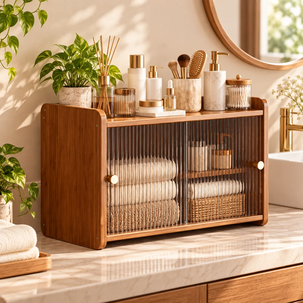 Woven door Corner Cup Cabinet (35 cm) — Form and function