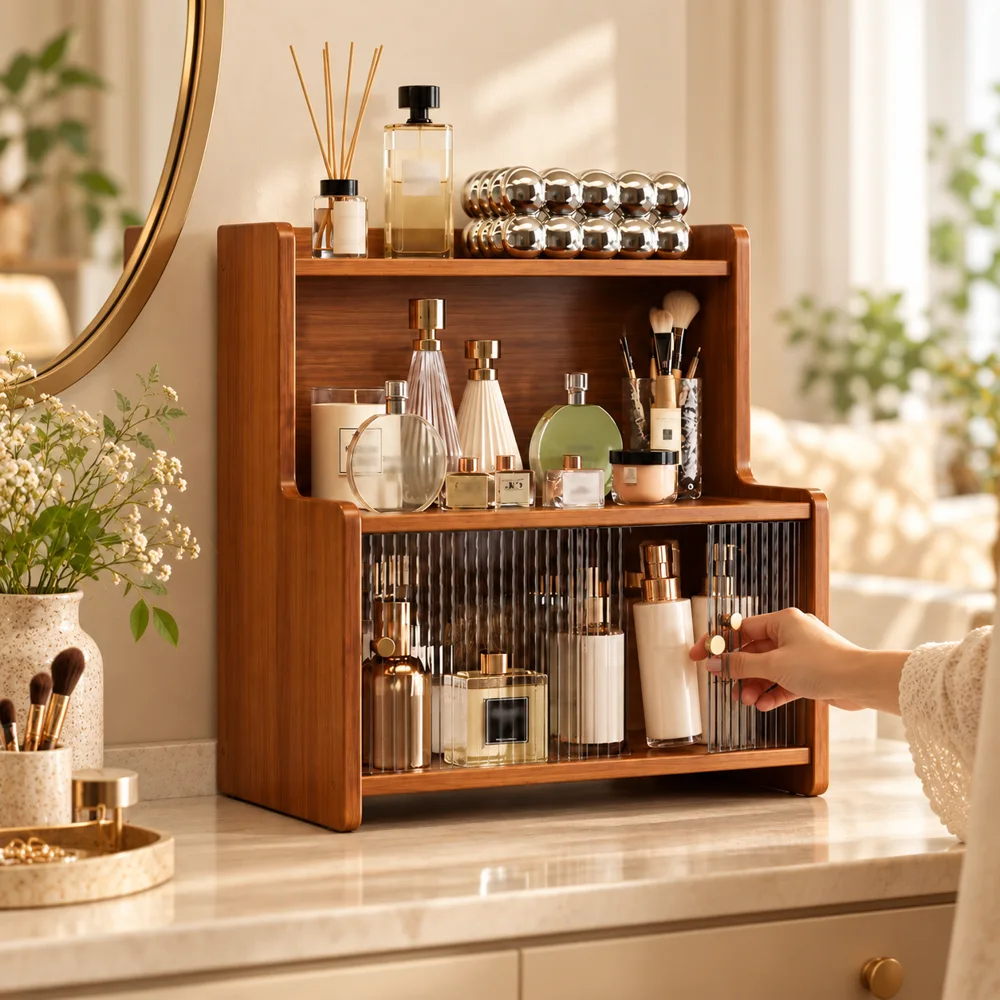 Vintage Sliding door Countertop Shelf (35 cm) in use