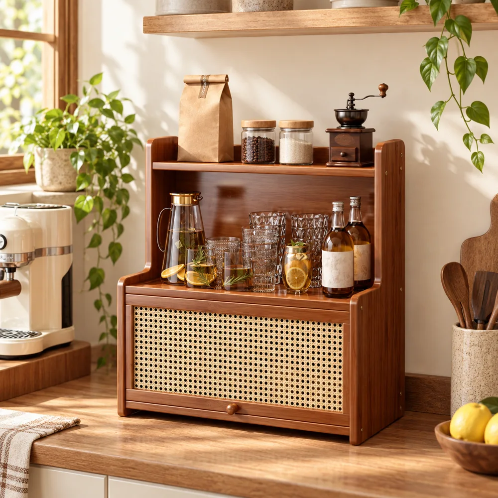 Vintage Woven Countertop Shelf (35 cm)