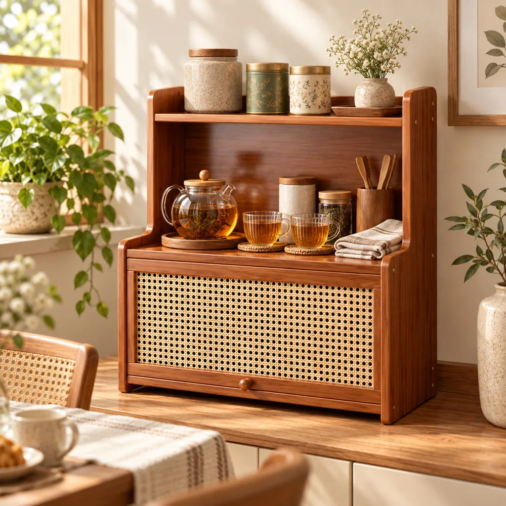Vintage Woven Countertop Shelf (35 cm) — Form and function
