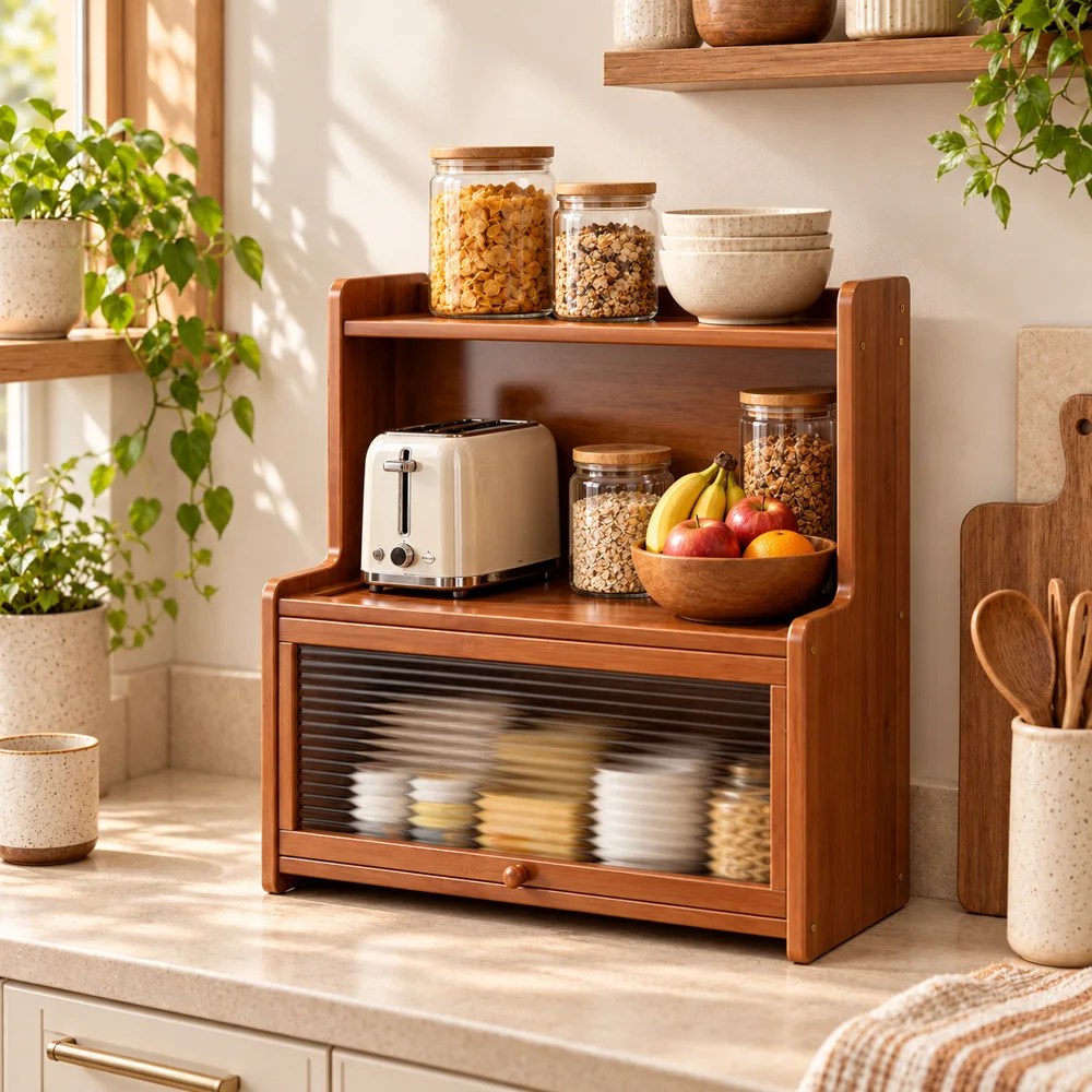 Vintage Reeded Countertop Shelf (35 cm) — Form and function
