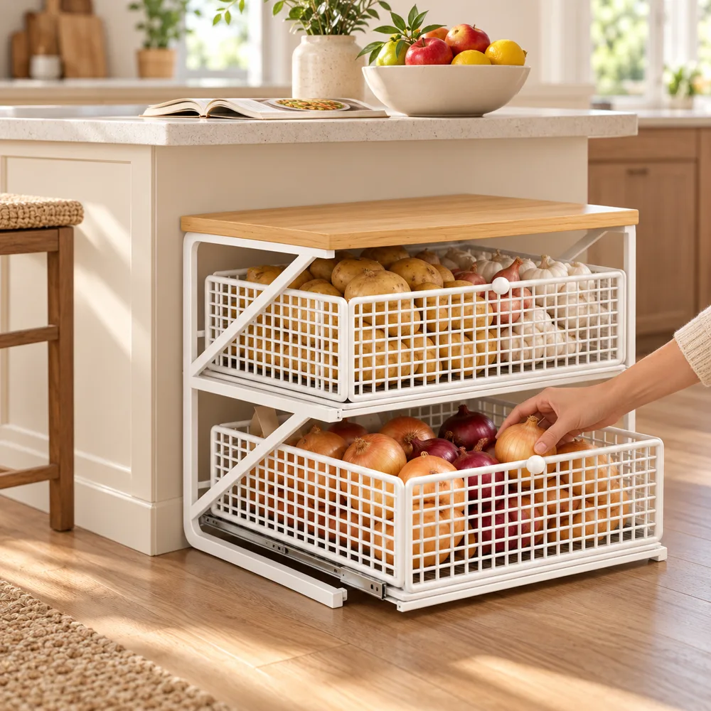 Pull-Out Appliance Rack Double Shelf detail