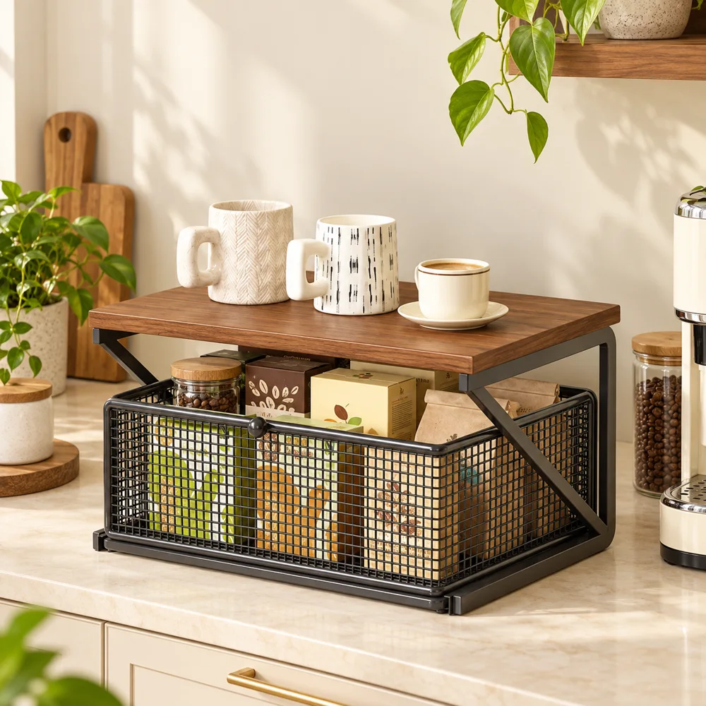 Coffee Station Drawer Stand Single Shelf
