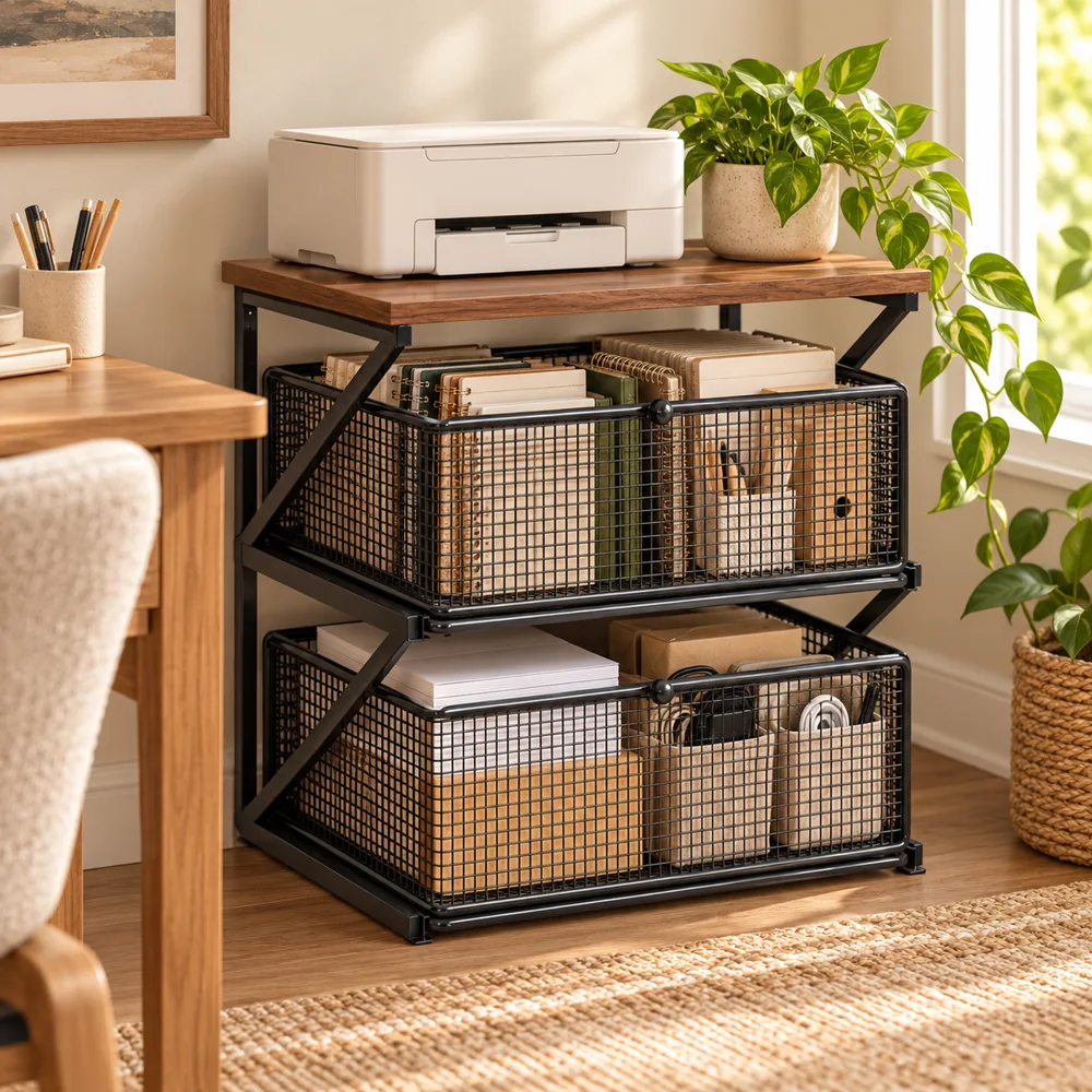 Coffee Station Drawer Stand Double Shelf — Form and function