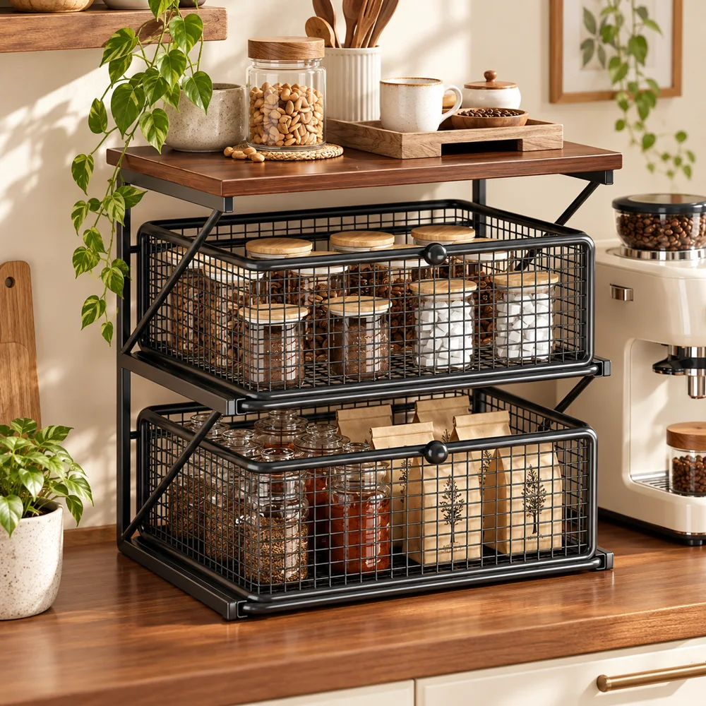Vintage Coffee Stand Double Shelf