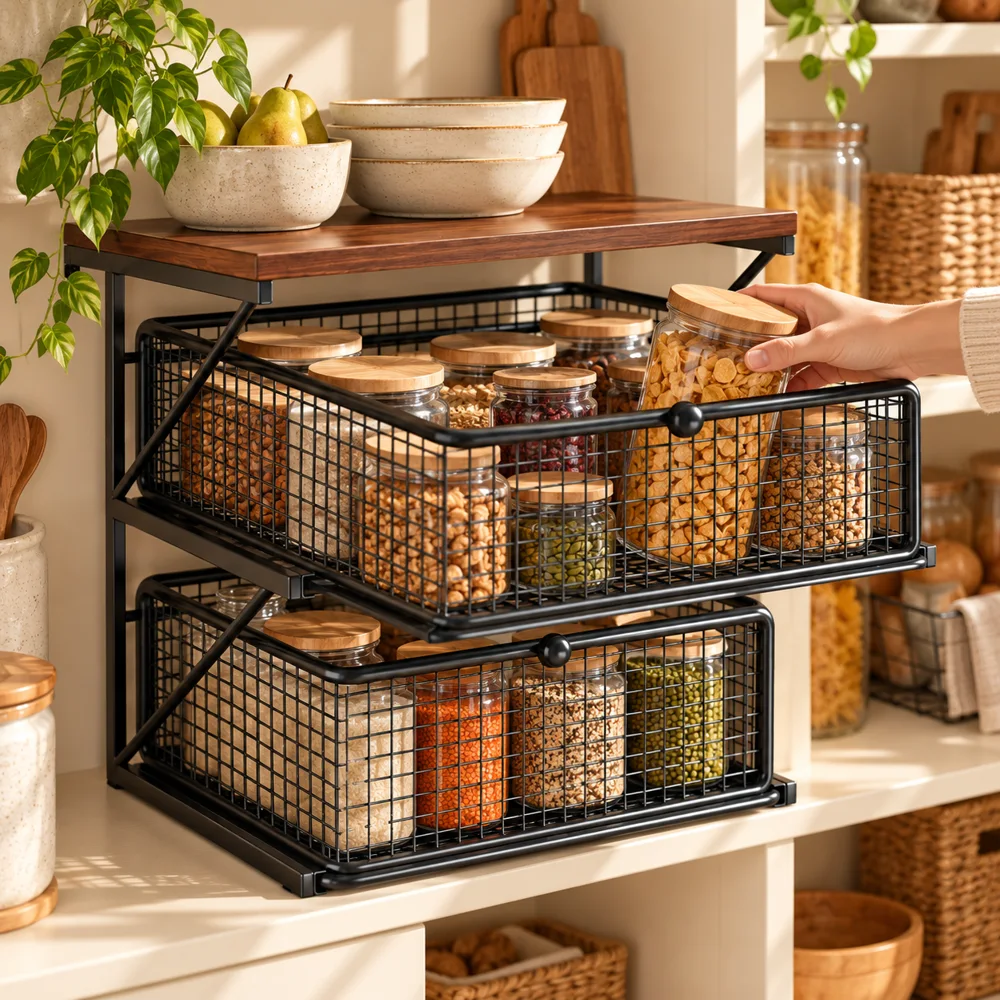 Vintage Coffee Stand Double Shelf — Everyday setup