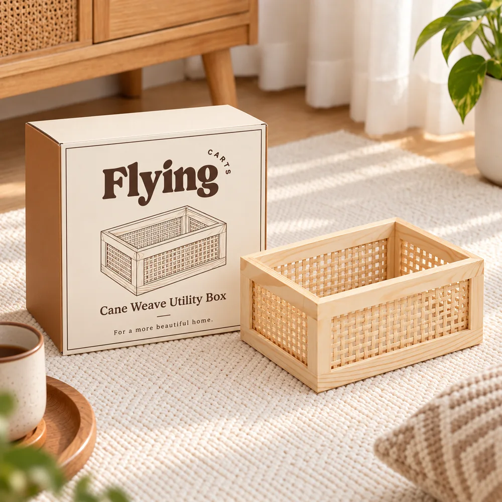 Natural Woven Mini Storage Tray styled view
