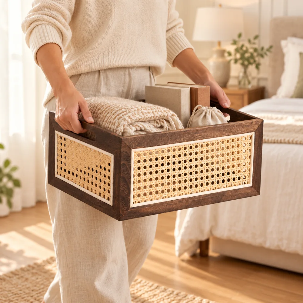 Toasted Woven Basket close view