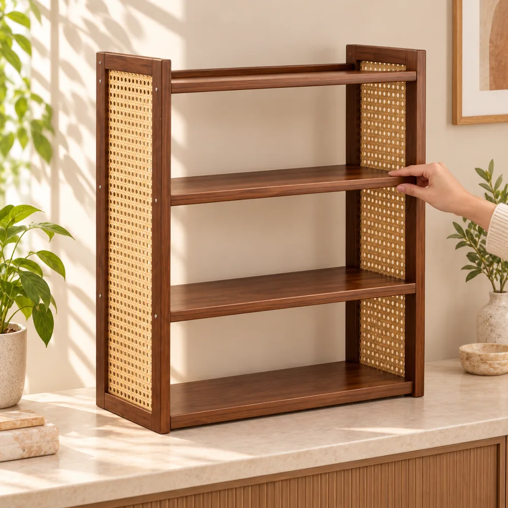 Vintage Pegboard Desktop Shelf (2 Tiers & 35 cm) — Ready for your space