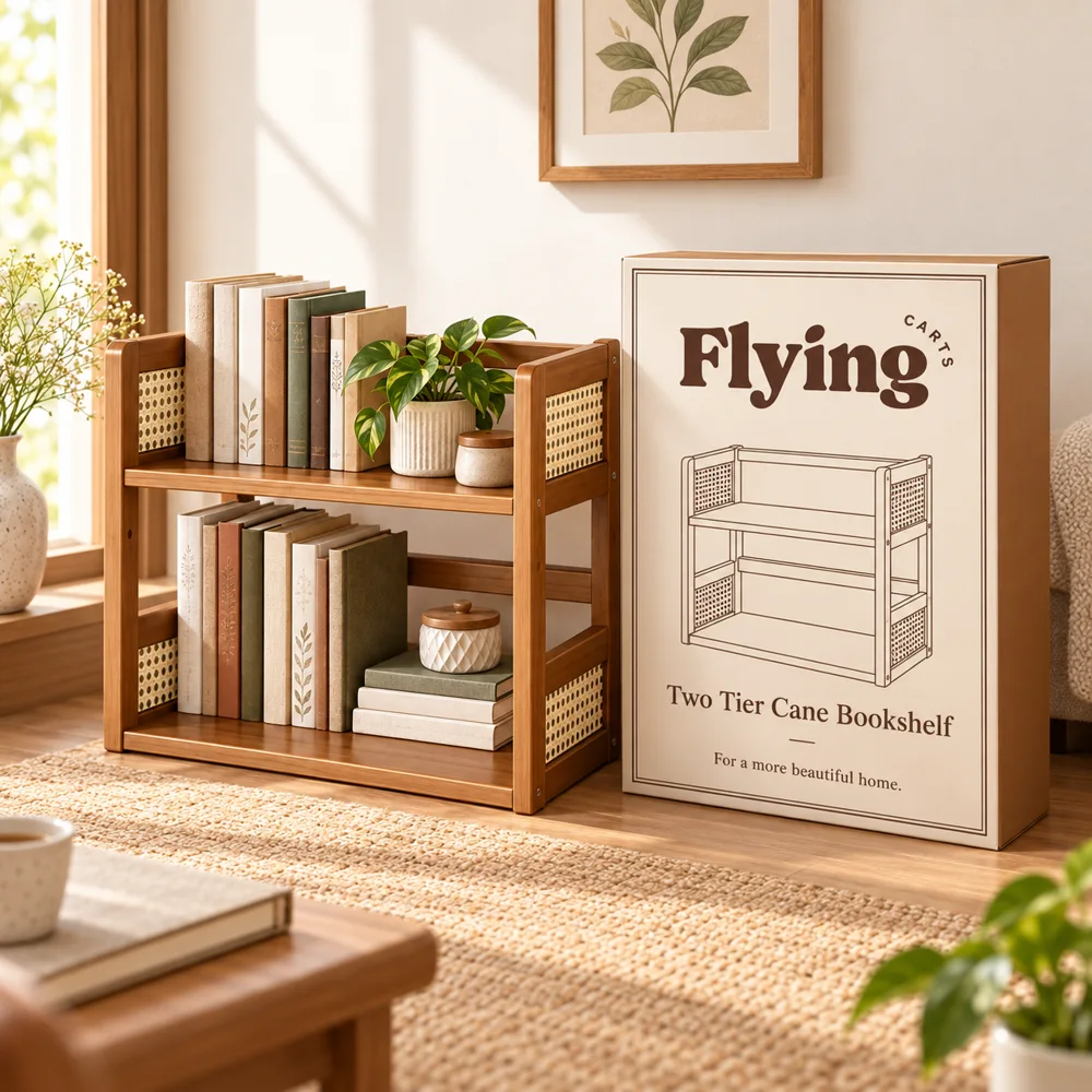 Vintage Open Book Organiser (2 Tiers & 40 cm) styled view