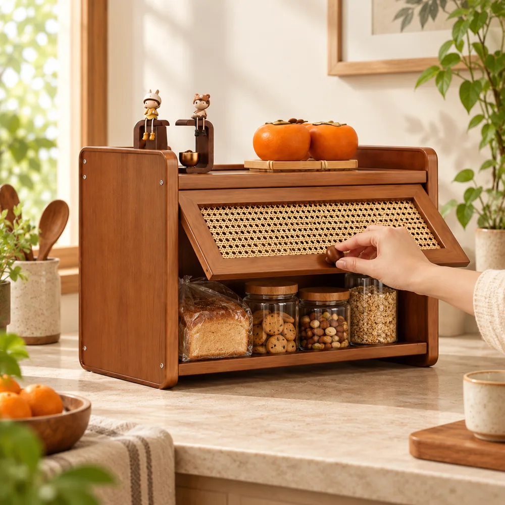 Tea room Woven door Cup Cabinet (2 Tiers & 30 cm) — Everyday setup