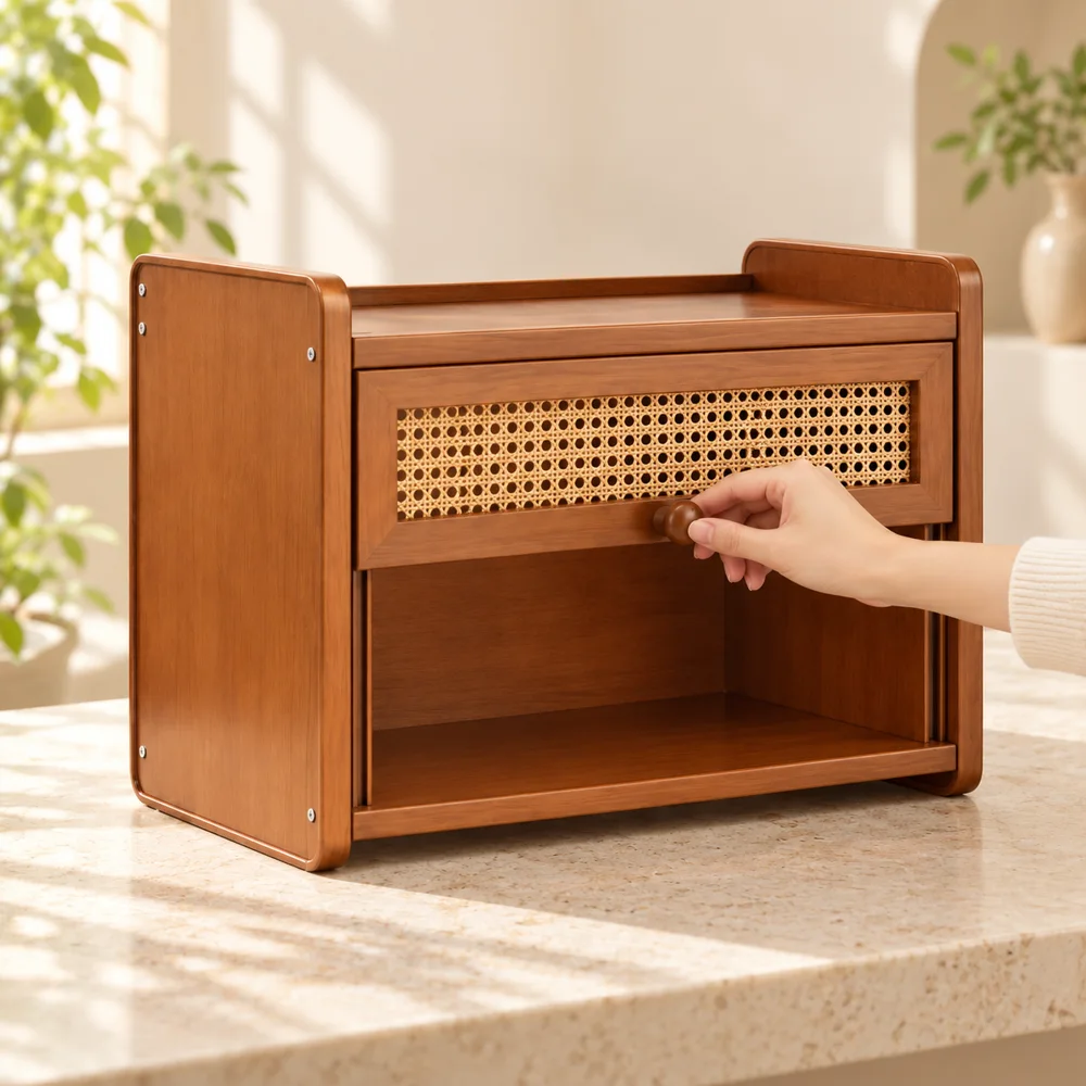 Tea room Woven door Cup Cabinet (2 Tiers & 30 cm) — Ready for your space