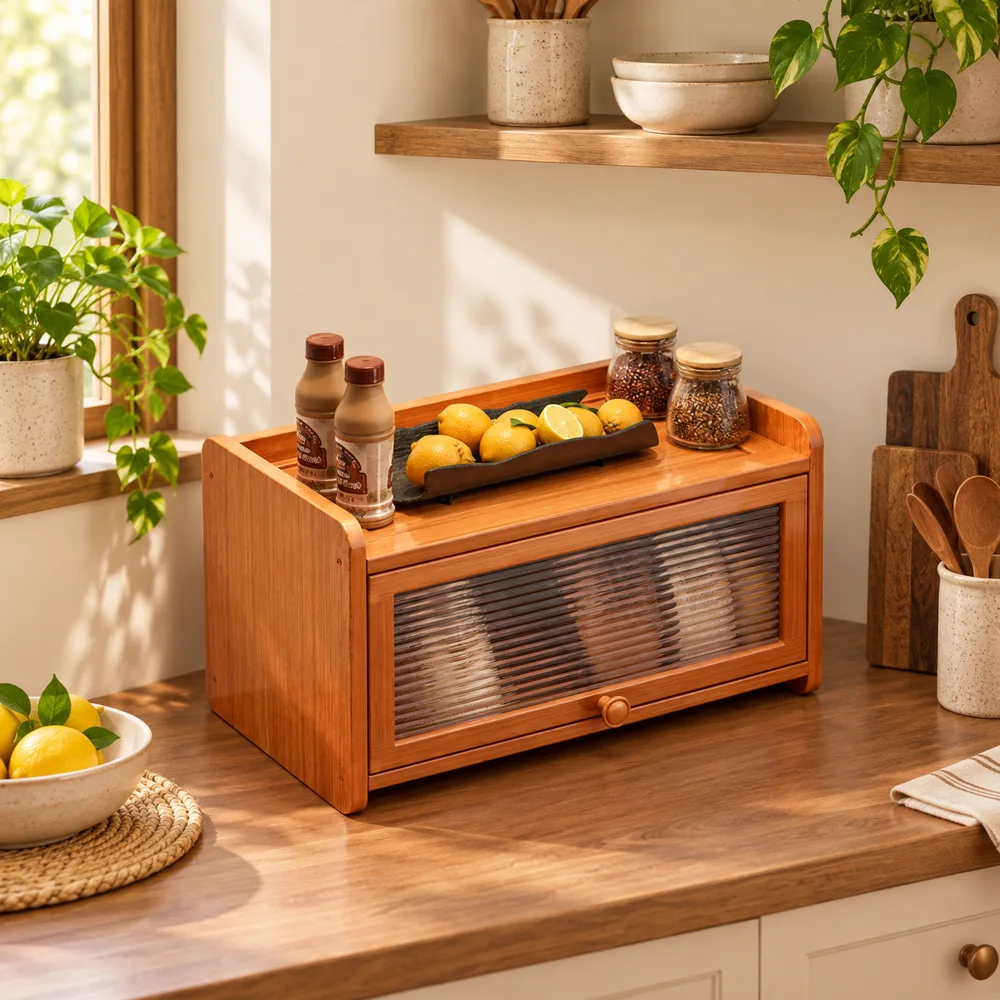 Tea room Reeded door Cup Cabinet (2 Tiers & 30 cm)