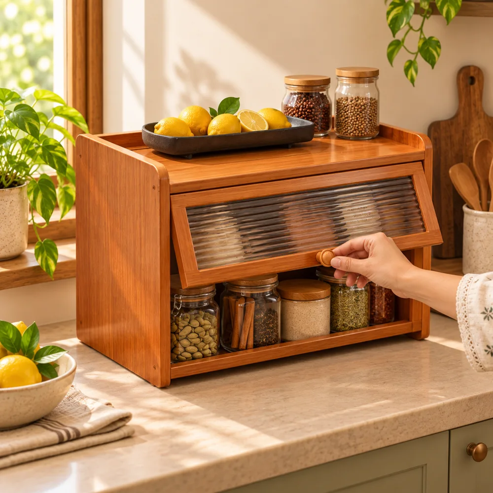 Tea room Reeded door Cup Cabinet (2 Tiers & 30 cm) — Everyday setup