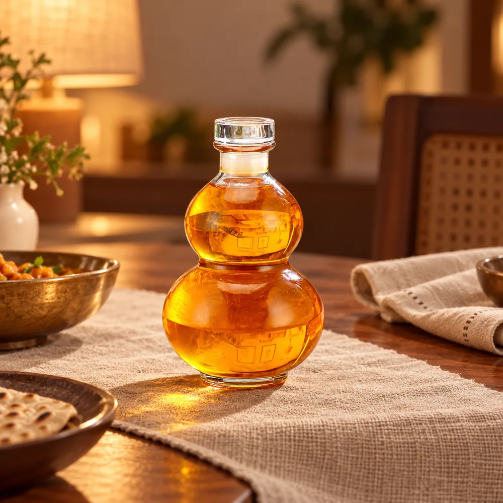 Double Gourd Glass Bottle styled view