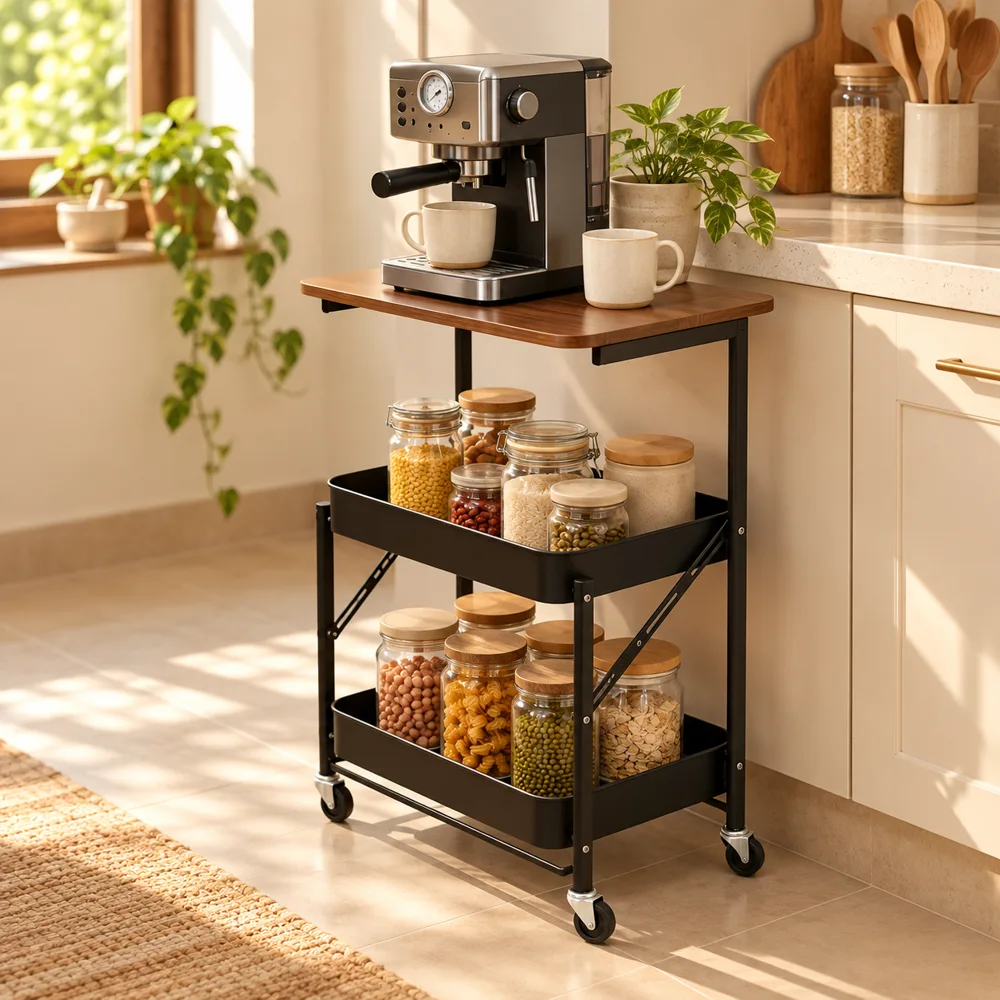 Rolling Storage Rack styled view