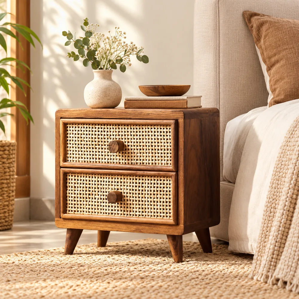 Vintage Rattan Drawer