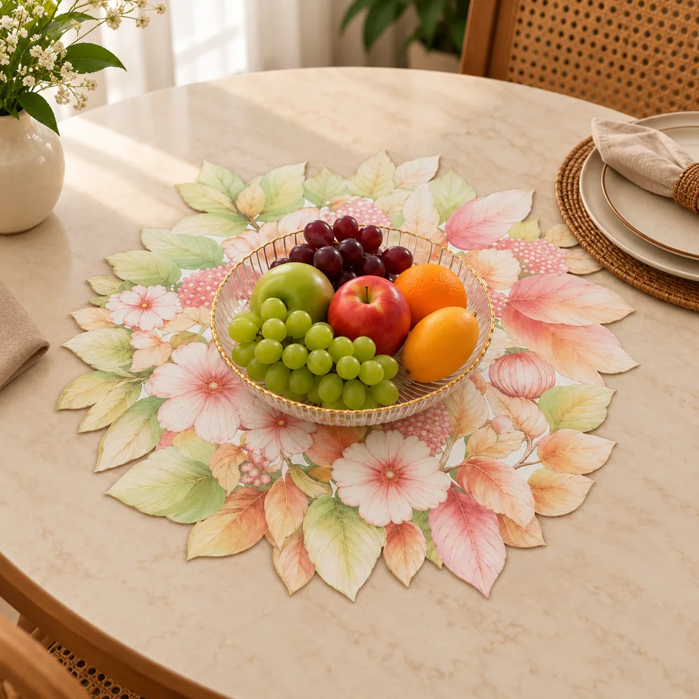 Waterproof Floral Placemats styled view
