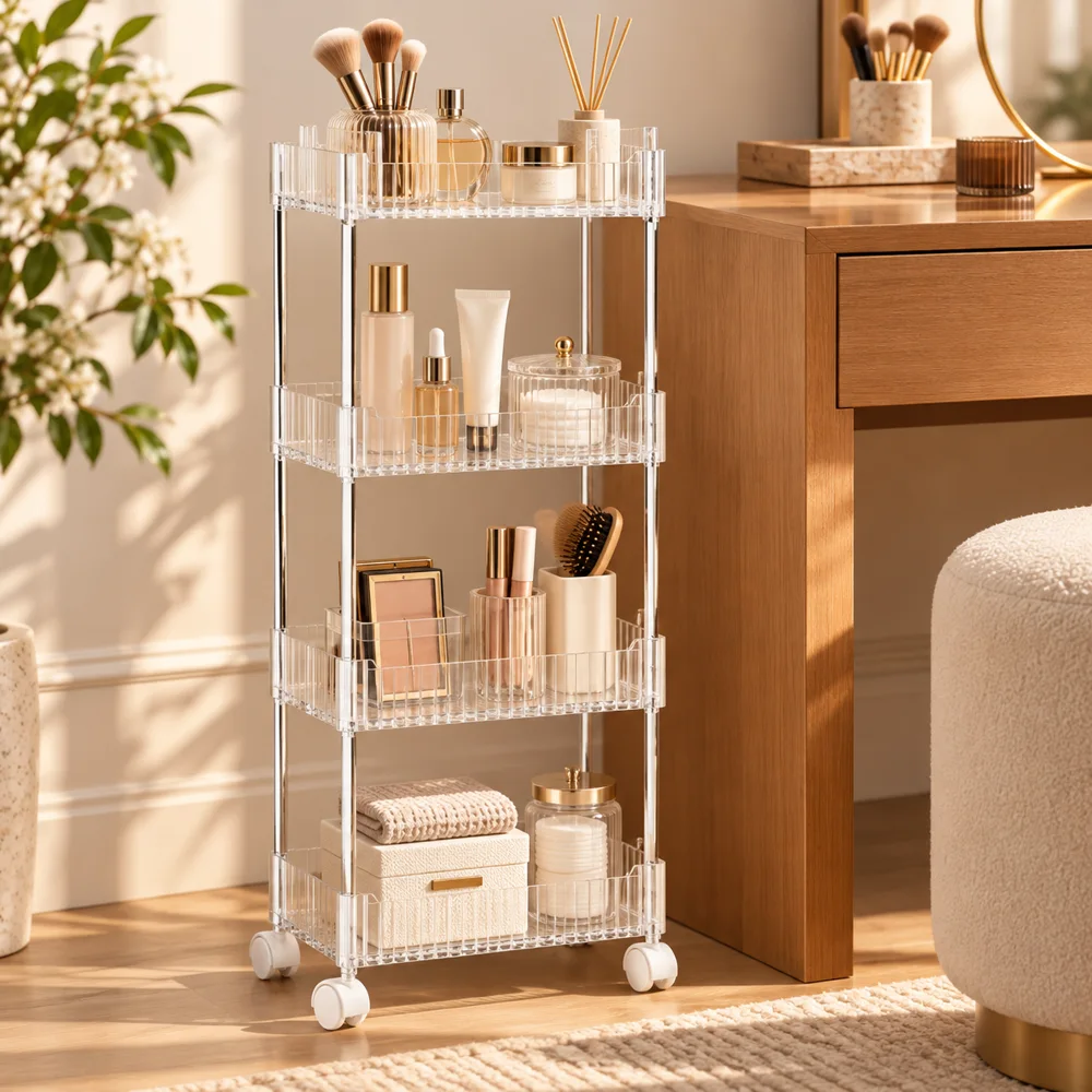 Acrylic Storage Cart styled view
