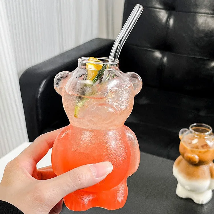 Cute Bear Glass Cup styled view