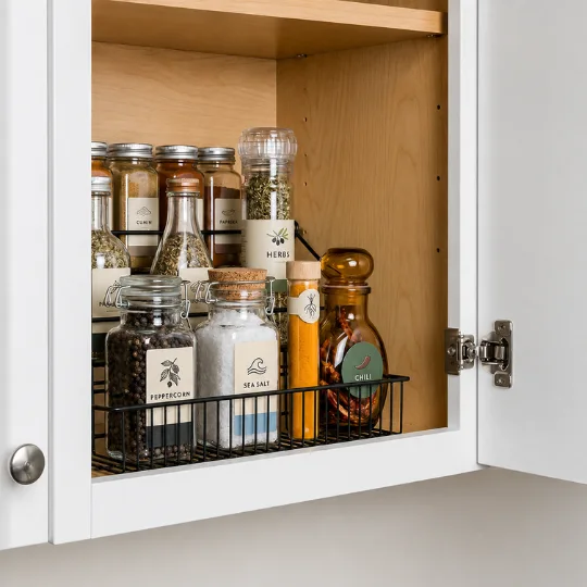 Pull-Out Cabinet Spice Rack close view