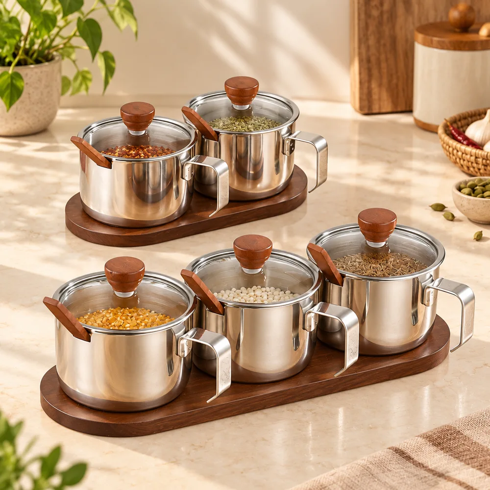 Stainless Steel Seasoning Jar Set styled view